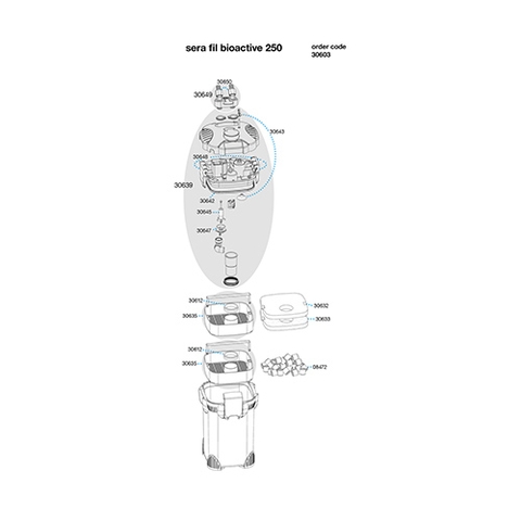 Lọc Thùng hồ cá cảnh 250 ( 22W- 750 l/h  ) - Sera Fil Bioactive 250