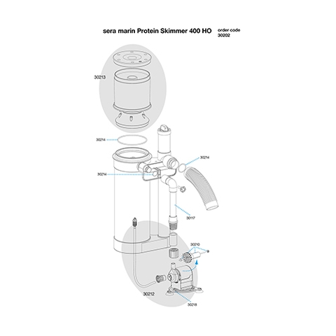 Máy tách bọt dùng cho hồ cá biển - Sera Marin Protein Skimmer 400 HO ( 20W - 1400L/h )