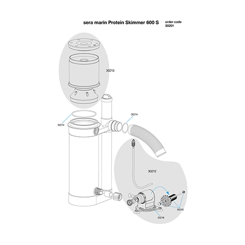 Máy tách bọt dùng cho hồ cá biển - Sera Marin Protein Skimmer 600 S ( 20W - 1400L/h )