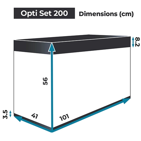 Bộ hồ cá cảnh cao cấp - Aquarium OPTI Set 200 White 2.0 ( 101 x 41 x 56cm )