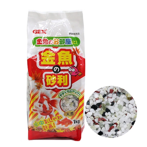 Sỏi lót nền hồ cá - Gex Gravel for Goldfish Natural Mix ( bao 1 kg)
