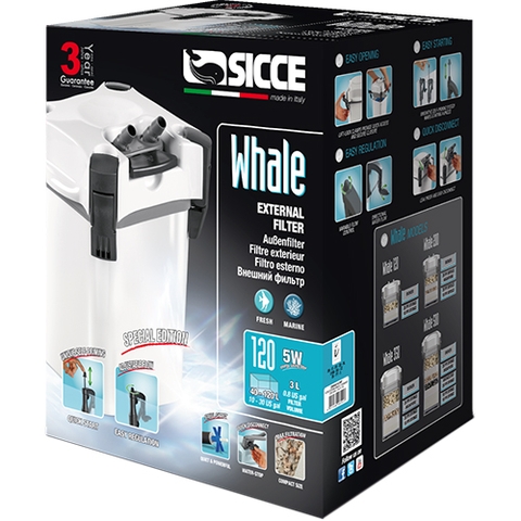 Máy lọc nước hồ cá - Sicce Whale Filter 120 - 540 l/h ( 5W )