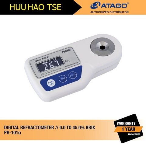 KHÚC XẠ KẾ ĐO ĐỘ NGỌT HIỂN THỊ SỐ PR-101α (ALPHA) ATAGO - NHẬT BẢN (BRIX 0~45%)