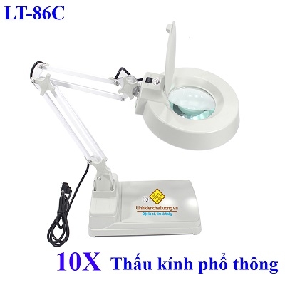 KÍNH LÚP ĐỂ BÀN LT-86C 10X ĐÈN LED (THẤU KÍNH TRẮNG - OPTICAL)