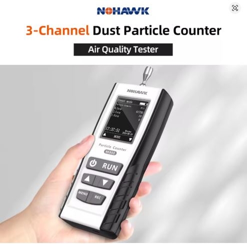 MÁY ĐẾM HẠT BỤI NOHAWK 3 KÊNH NK800 0,3ΜM/2,5ΜM/10ΜM