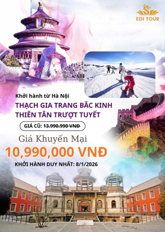 Hà Nội - Bắc Kinh - Vạn Lý Trường Thành - Thiên Tân - Trượt Tuyết