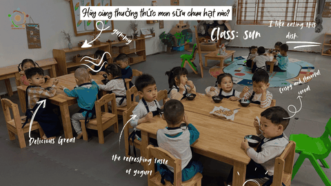 🥣🌈 COOKING TIME – SỮA CHUA HẠT SIÊU “YÊU” CỦA LỚP SUN 🌈🥣