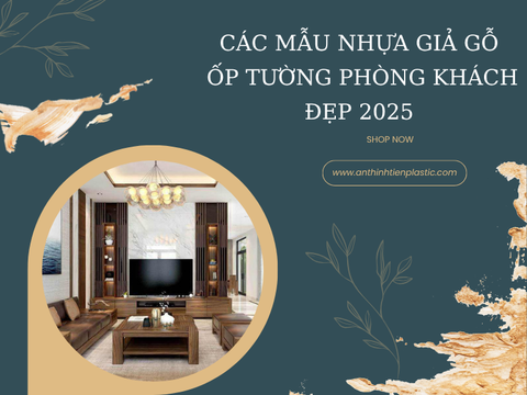 Các mẫu nhựa giả gỗ ốp tường phòng khách đẹp 2025