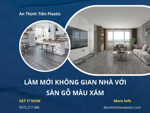 Làm mới không gian nhà với sàn gỗ màu xám