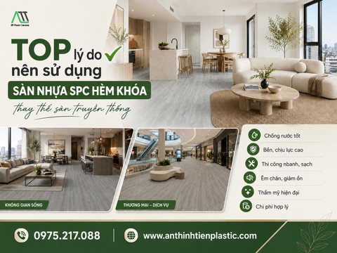 TOP lý do nên sử dụng sàn nhựa SPC hèm khóa ATT thay sàn truyền thống