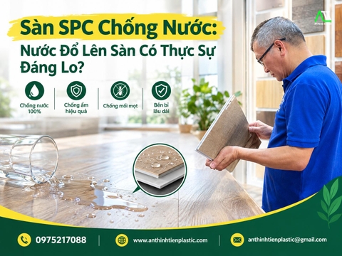 Sàn SPC Chống Nước: Nước Đổ Lên Sàn Có Thực Sự Đáng Lo?