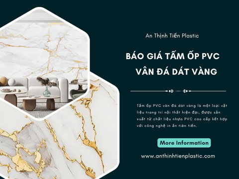 Báo giá tấm ốp pvc vân đá dát vàng