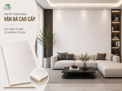 Tái hiện vẻ đẹp tự nhiên của đá với tấm ốp tường nano vân đá cao cấp