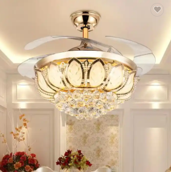 QUẠT ĐÈN PHA LÊ CHÙM PHONG CÁCH HIỆN ĐẠI QT254