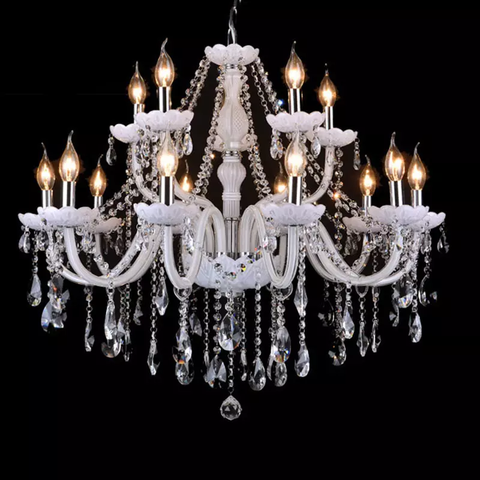 Đèn chùm pha lê trắng tân cổ điển DC107F