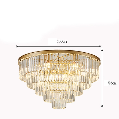 Đèn Ốp Trần Pha Lê Phong Cách Bắc Âu Viền Kim Loại DO202F