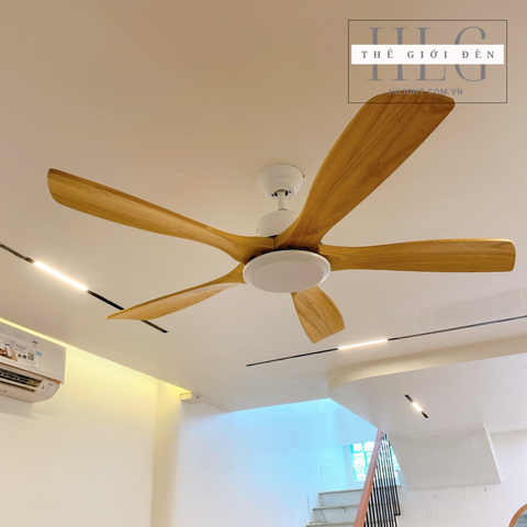 Quạt Trần 5 Cánh Gỗ Tự Nhiên Siêu Mát Phong Sang Trọng QT136