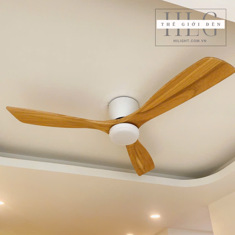 Quạt Trần Cánh Gỗ Thân Ngắn Không Đèn QT088