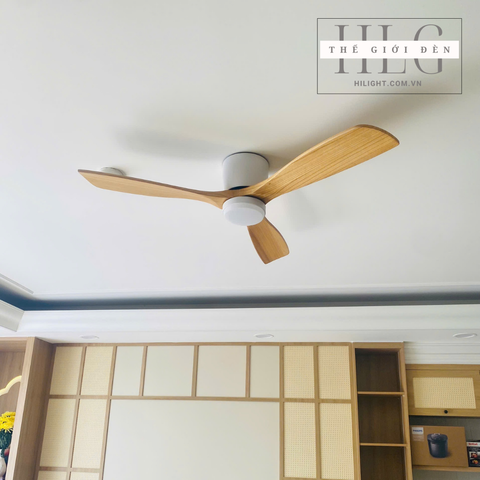 Quạt Trần Cánh Gỗ Thân Ngắn Không Đèn QT088