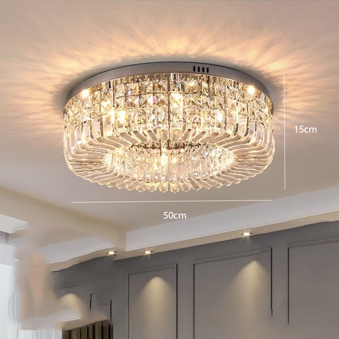 Đèn Ốp Trần Pha Lê Viền Kim Loại DO204F