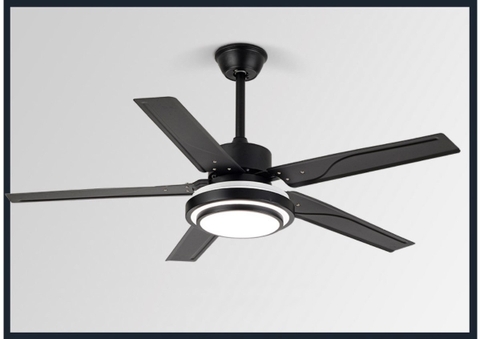 Quạt Đèn 5 Cánh Inox Màu Đen Phong Cách Hiện Đại QT108F