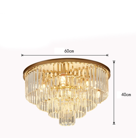Đèn Ốp Trần Pha Lê Phong Cách Bắc Âu Viền Kim Loại DO202F