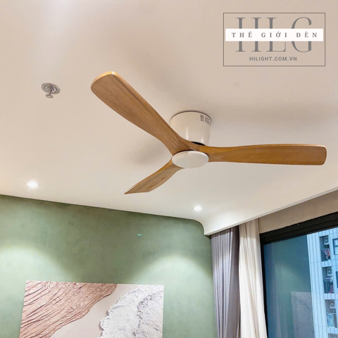 Quạt Trần Cánh Gỗ Thân Ngắn Không Đèn QT088