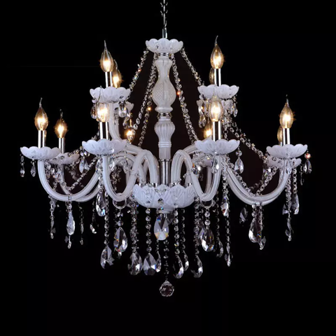 Đèn chùm pha lê trắng tân cổ điển DC107F
