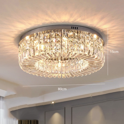 Đèn Ốp Trần Pha Lê Viền Kim Loại DO204F
