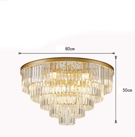 Đèn Ốp Trần Pha Lê Phong Cách Bắc Âu Viền Kim Loại DO202F