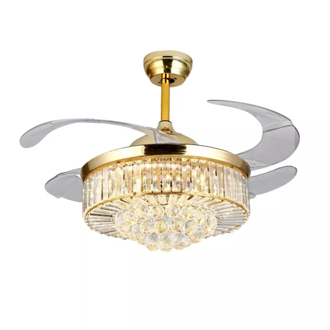 Quạt Trần Đèn Thả Pha Lê QT029110