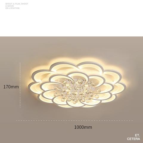 Đèn Ốp Trần Cánh Hoa Kèm Thả Pha Lê DO208T