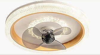 Đèn Quạt Ốp Trần Tròn Sắc Màu QT109