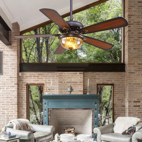 Đèn Quạt Trần Westing house 5 cánh phong cách Châu Âu QT102