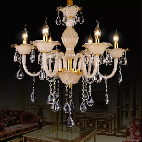 Đèn Chùm Pha Lê Màu Champagne Cổ Điển DC217F