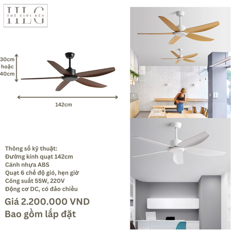 Quạt Trần 5 Cánh Hiện Đại QT075