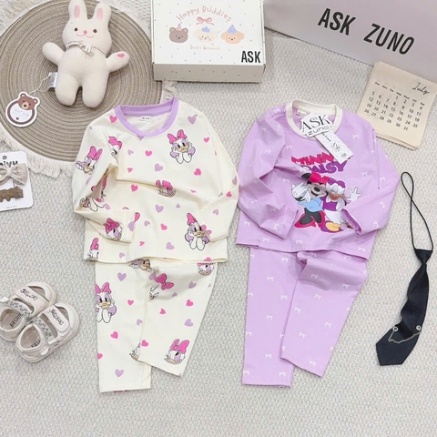 SET 2 BỘ DÀI TAY MINNIE DAISY TONE BE TÍM CHO BÉ