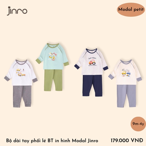 BỘ JINRO DÀI TAY PHỐI LÉ CHẤT MODAL PETIT CHO BÉ