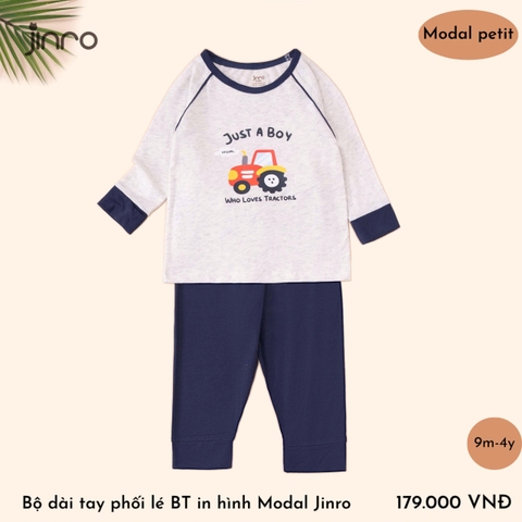 BỘ JINRO DÀI TAY PHỐI LÉ CHẤT MODAL PETIT CHO BÉ