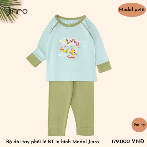 BỘ JINRO DÀI TAY PHỐI LÉ CHẤT MODAL PETIT CHO BÉ