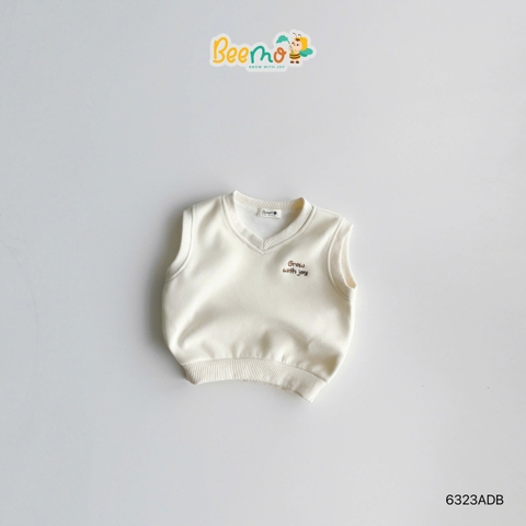 ÁO GILE CỔ TIM THÊU CHỮ GROW WITH JOY CHO BÉ