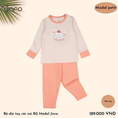 BỘ JINRO CÀI VAI DÀI TAY CHẤT MODAL PETIT CHO BÉ GÁI
