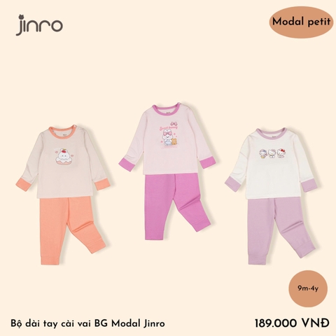 BỘ JINRO CÀI VAI DÀI TAY CHẤT MODAL PETIT CHO BÉ GÁI