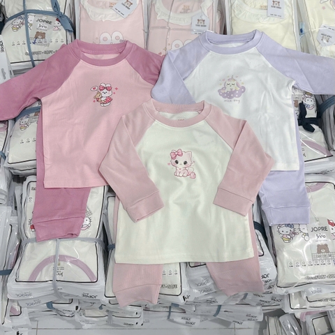 TINN BABY - BỘ DÀI TAY RAGLAN CHẤT PEPTIT DÀY DẶN CHO BÉ GÁI