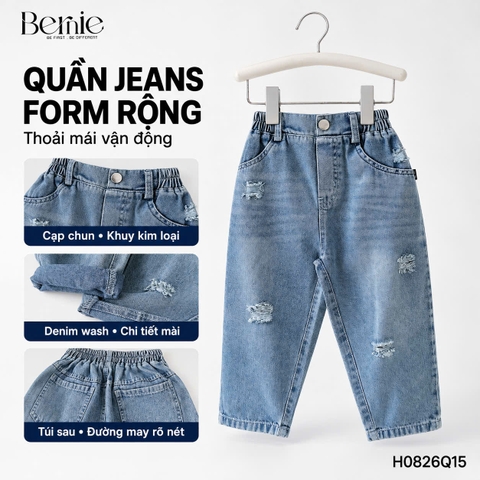 QUẦN JEAN BERNIE BAGGY XƯỚC NĂNG ĐỘNG CHO BÉ