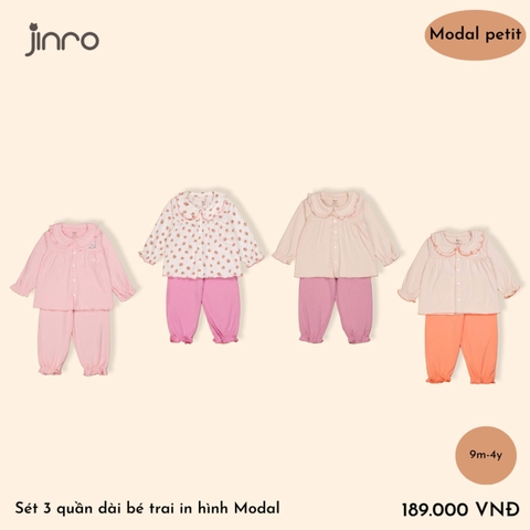 BỘ PIJAMA JINRO DÀI TAY BABYDOLL CỔ SEN CHO BÉ