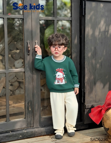 ÁO SWEATER SCE GIÁNG SINH IN HÌNH GẤU TRẮNG CHO BÉ