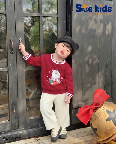 ÁO SWEATER SCE GIÁNG SINH IN HÌNH GẤU TRẮNG CHO BÉ