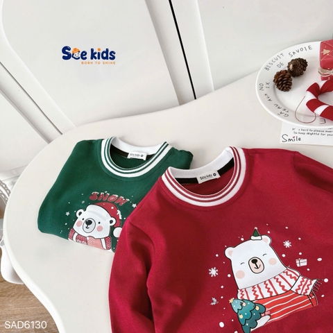 ÁO SWEATER SCE GIÁNG SINH IN HÌNH GẤU TRẮNG CHO BÉ