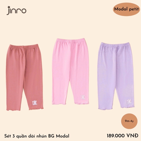 SET 3 QUẦN DÀI JINRO NHÚN BÈO MODAL PETIT CHO BÉ